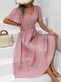 V-Neck Polo Dot Dress